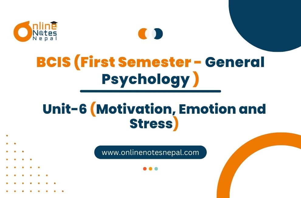 Unit VI: Motivation, Emotion and Stress